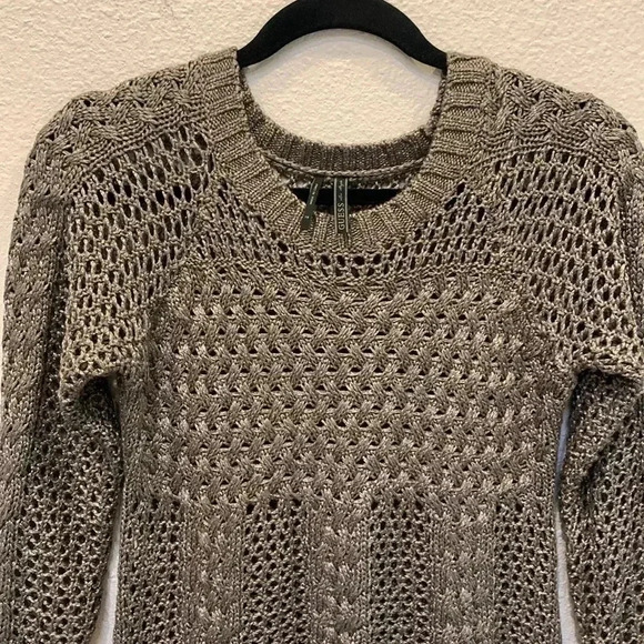 Guess Metallic Net Crew Neck Sweater - Picture 2 of 6
